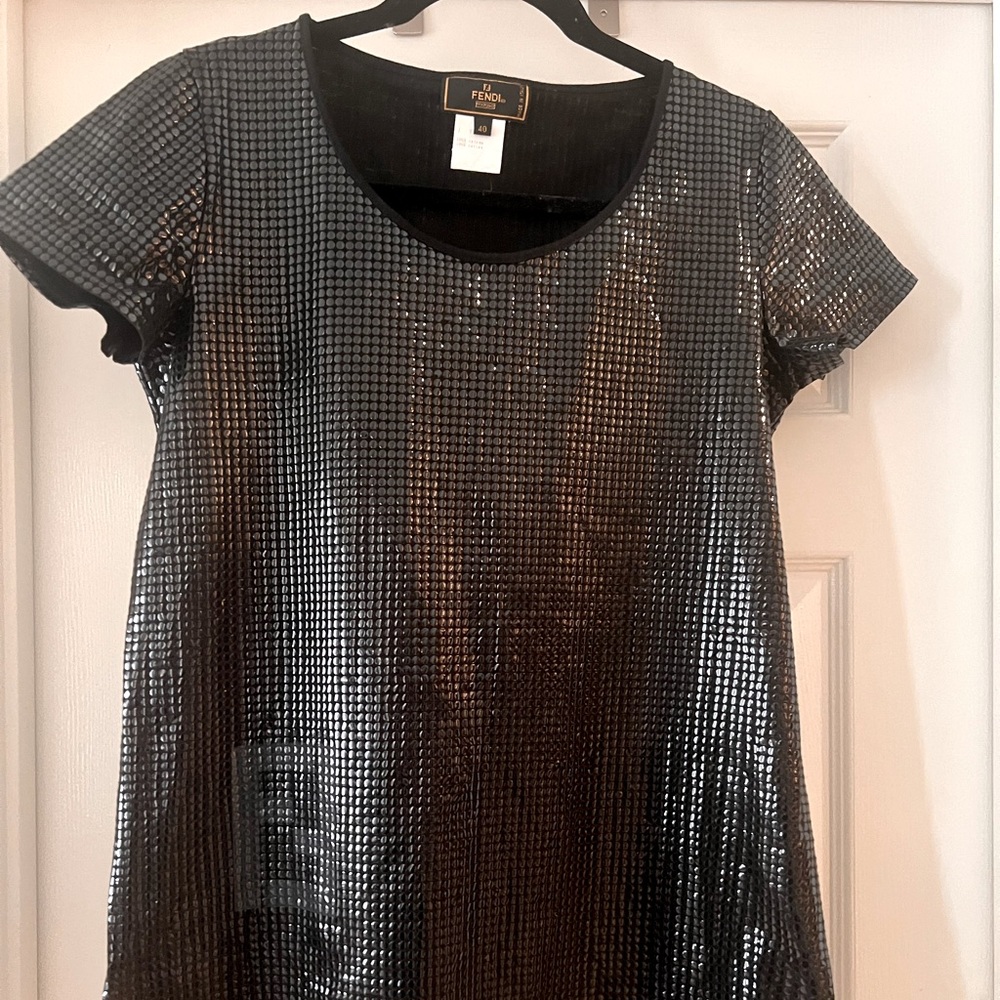 FENDI black sequin tunic dress size small/ 4US